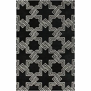Nuloom Handmade Modern Star Trellis Black/ White Rug (5 X 8)