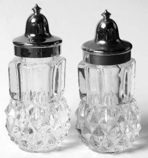 Indiana Glass Diamond Point Clear Salt and Pepper Set   Clear, Heavy Pressed