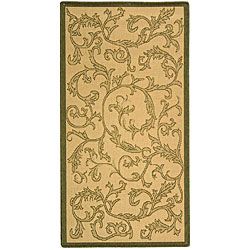 Indoor/ Outdoor Mayaguana Natural/ Olive Rug (4 X 57) (IvoryPattern FloralMeasures 0.25 inch thickTip We recommend the use of a non skid pad to keep the rug in place on smooth surfaces.All rug sizes are approximate. Due to the difference of monitor colo