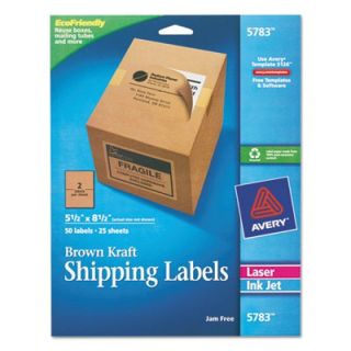 Avery Labels Brown Kraft Shipping Labels, 5 1/2 x 8 1/2, Brown Kraft (5783)