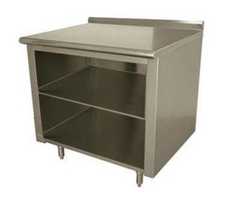 Advance Tabco 48 Work Table   Open Cabinet Base, Raised Rear Edge, Midshelf, 24 W