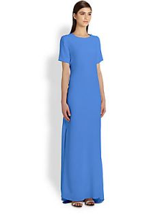 Band of Outsiders Washed Silk Crepe Gown   Cobalt