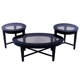 Chocolate Brown 3 piece Occasional Table Set