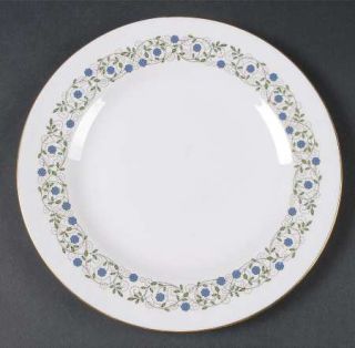 Spode Filigree Luncheon Plate, Fine China Dinnerware   Blue Flowers,Green Leaves