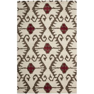 Safavieh Handmade Wyndham Ivory/ Brown Wool Rug (5 X 8)