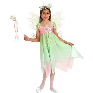 Spring Fairy Girls Costume, Green, Girls