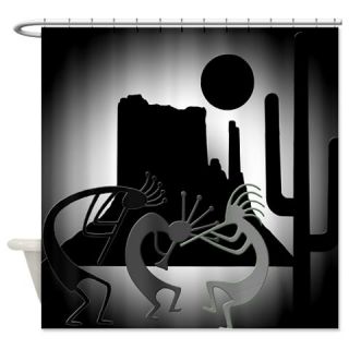  Kokopellis in the Southwest Black Shower Curtain  Use code FREECART at Checkout
