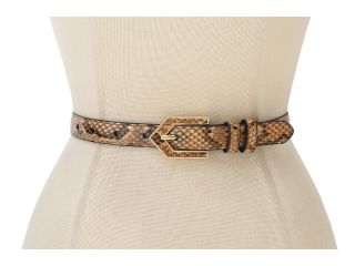 LAUREN by Ralph Lauren Faux Python Belt With Inlayed Buckle Womens Belts (Yellow)