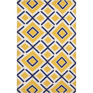 Handwoven Baelen Sunshine Yellow Wool Rug (8 X 11)