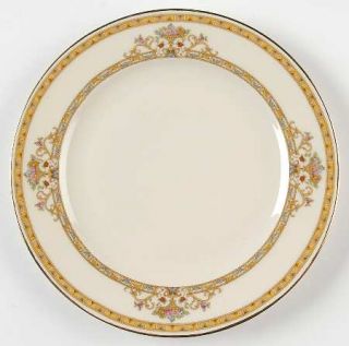 Epiag Moresque (Cream) Salad Plate, Fine China Dinnerware   Cream, Tan Border, F