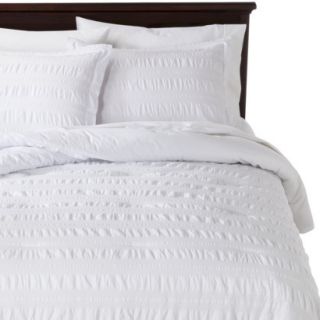 Threshold Seersucker Comforter Set   White (Full/Queen)