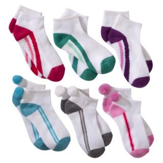 Circo Girls 6 Pack Low Cut Multi Striped Socks   Assorted Colors 3 10