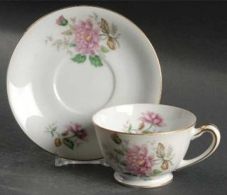Edelstein Franconia Rose Footed Cup & Saucer Set, Fine China Dinnerware   Maria