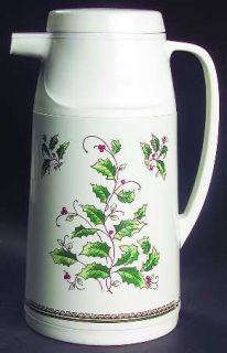 Royal Limited Holly Holiday Plastic Thermos/Carafe & Lid, Fine China Dinnerware