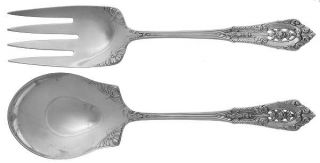 Wallace Rose Point (Sterling,1934,No Monograms) 2 Piece Salad Set, Solid Pieces