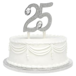 25th Anniversary Cake Topper   Gilded Silver