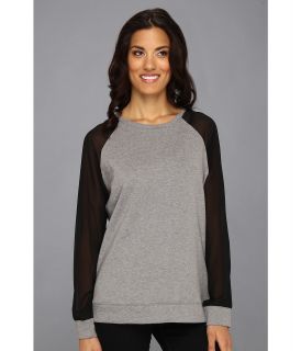 TWO by Vince Camuto Chiffon Sleeve Sweatshirt Womens Sweatshirt (Gray)