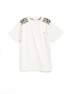 Burberry Boys Shoulder Patch Tee   White
