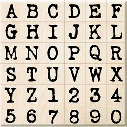 Inkadinkado Uppercase Alphabet Wood Peg Stamp Set