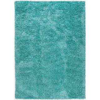 Hand woven Shags Abstract Pattern Blue Rug (2 X 3)
