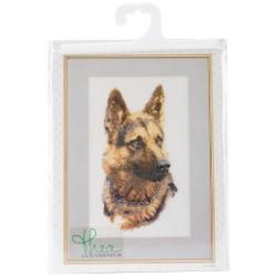 Shepherds Dog On Linen Counted Cross Stitch Kit  9 1/2 X13 24 Count