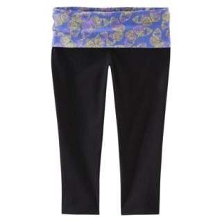 Mossimo Supply Co. Juniors Capri Yoga Pant   Black with Butterfly Waistband M(7 