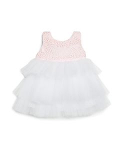 Infants Quilted Rose & Tulle Dress   White