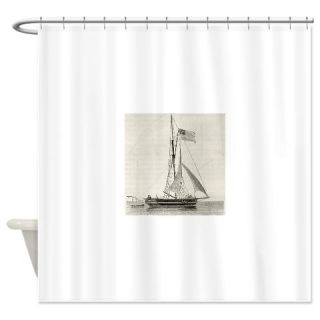  Yacht old illustration. By unidenti Shower Curtain  Use code FREECART at Checkout