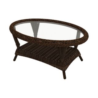 Chicago Wicker and Trading Co Forever Patio Leona Glass Top Coffee Table