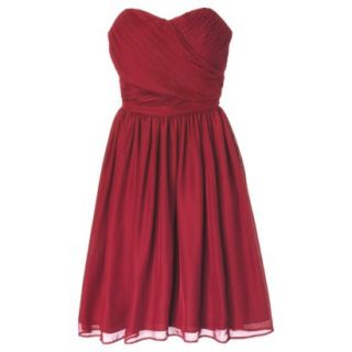 TEVOLIO Womens Plus Size Chiffon Strapless Pleated Dress   Stoplight Red   20W