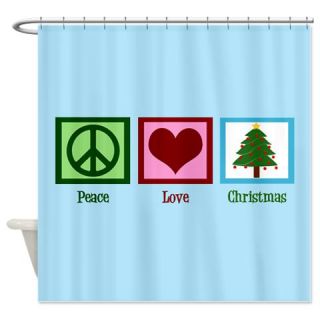  Peace Love Christmas Shower Curtain  Use code FREECART at Checkout