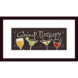 Group Therapy Ii (SmallSubject CuisineFrame Black WoodMatte WhiteImage dimensions 8 inches high x 20 inches wideOuter frame dimensions 16.5 inches high x 28.5 inches wide x 1 inch deep )