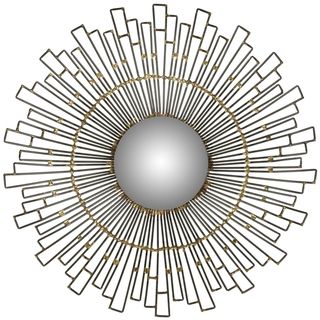 Safavieh Concave Sunburst Natural Mirror (NaturalMaterials Aluminum, mirror and MDFMirror materials Glass with silver backingDimensions 20 inches high x 20 inches wide )
