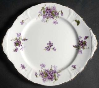 Hammersley Victorian Violets Handled Cake Plate, Fine China Dinnerware   Bunches