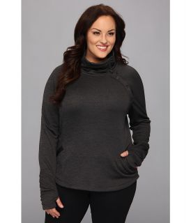 Ryka Plus Size Snap Collar Pullover Womens Long Sleeve Pullover (Black)