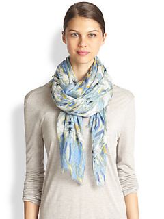 Tilo Ikat Modal & Cashmere Scarf   Blue Color