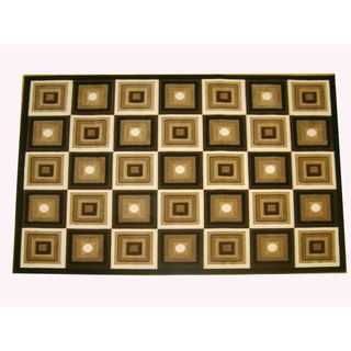 Generations Black Abstract Squares Rug (79 X105 )