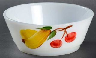 Anchor Hocking Fruit Cereal Bowl   Fire King, Hand Painted Fruit On White