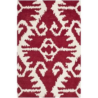 Safavieh Hand made Wyndham Red/ Ivory Wool Rug (26 X 4)