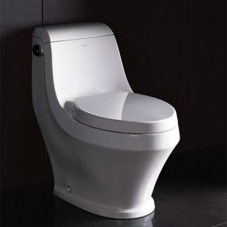 Ariel TB133M Toilet, Contemporary European Toilet w/Single Flush White