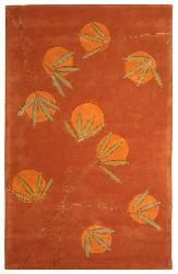 Handmade Soho Summer Rust New Zealand Wool Rug (5 X 8) (RedPattern FloralMeasures 0.625 inch thickTip We recommend the use of a non skid pad to keep the rug in place on smooth surfaces.All rug sizes are approximate. Due to the difference of monitor colo