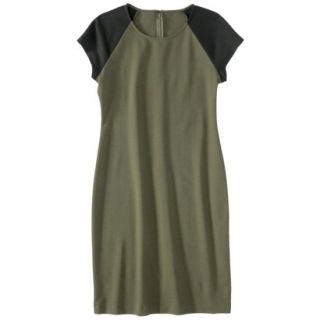 Mossimo Womens Colorblock Raglan Sleeve Dress   Green/Black XL