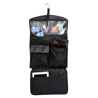 Wallybags Hanging Organizer (BlackWeight 1 poundPockets Multiple organization pocketsCarrying strap NoHandle NoWheeled NoClosure Button claspLocks NoKeys provided NoExterior dimensions 36 inches long x 18 inches wide x 1 inch deep )
