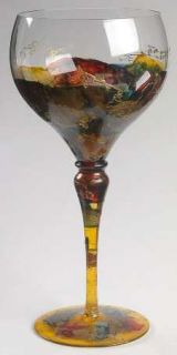 Monarch Crystal Monaco White Wine   Red/Yellow Bowl & Stem,Gold Accents