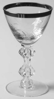 Tiffin Franciscan Lenox Kingsley Platinum Cordial Glass   Stem #17601, Platinum