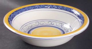 Gibson Designs Verona Cafe Soup/Cereal Bowl, Fine China Dinnerware   Blue&Yellow