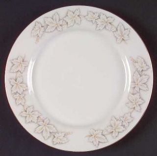 Nasco (Japan) Aspen Bread & Butter Plate, Fine China Dinnerware   White Leaves W