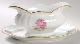 Hutschenreuther Dundee, The Gravy Boat with Attached Underplate, Fine China Dinn