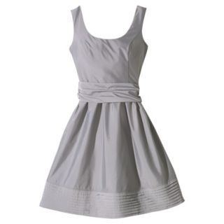 TEVOLIO Womens Plus Size Taffeta Scoop Neck Dress with Removable Sash   Cement