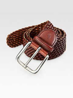 Polo Ralph Lauren Braided Leather Belt   Brown